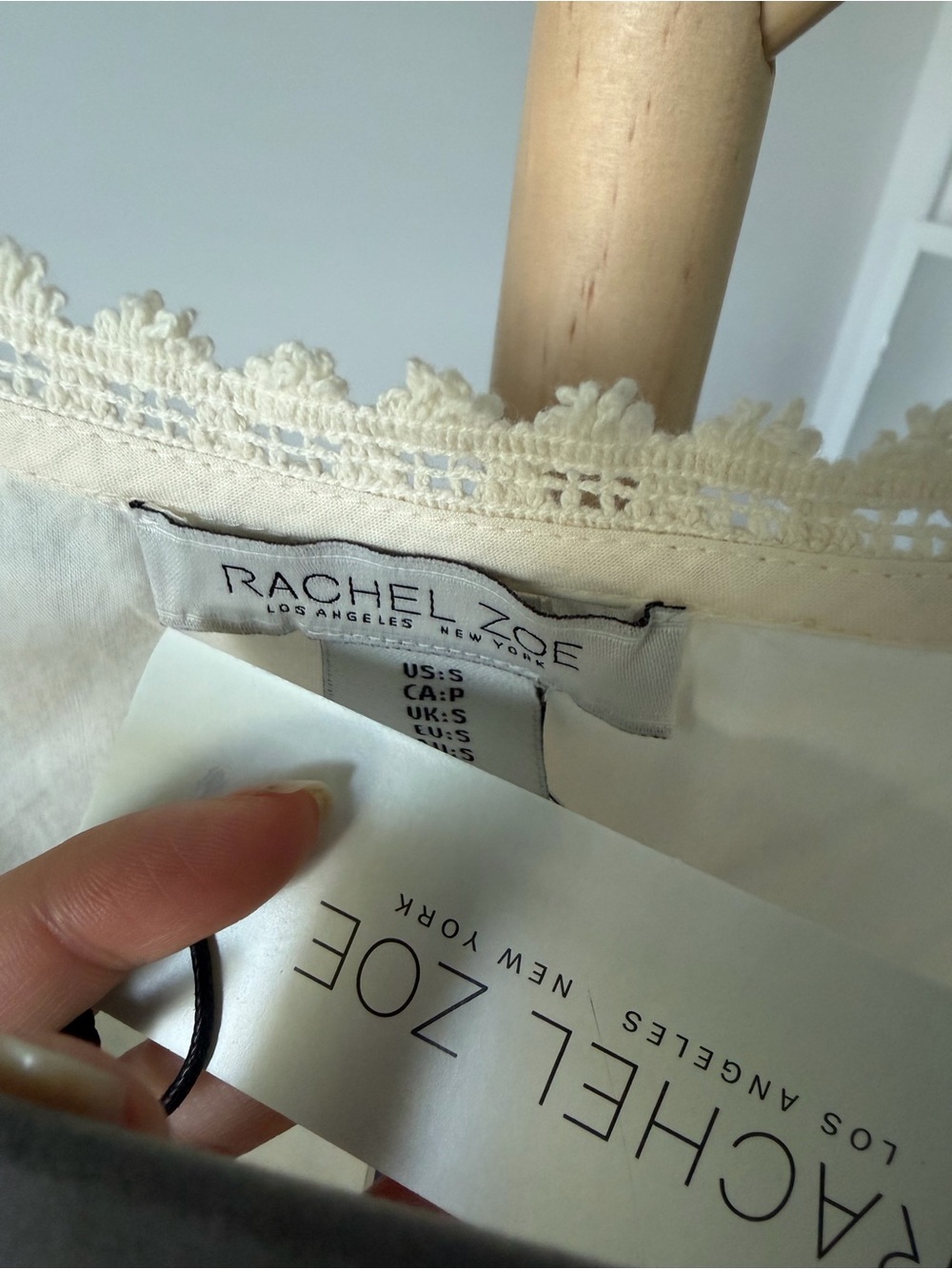 Rachel Zoe Cream Lace Up Sleeveless Blouse Tank Top - Picture 5 of 6